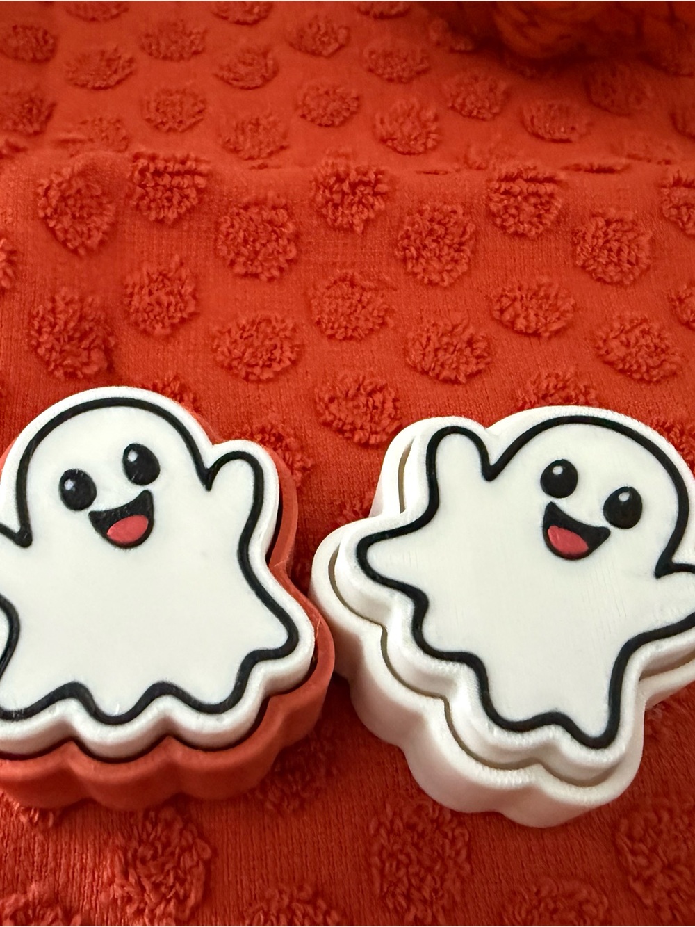 Happy Ghost Halloween Clickers are now av - White Ghosts with Orange Accent